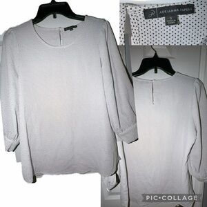 Adrianna Papell Black and White Patterned Blouse